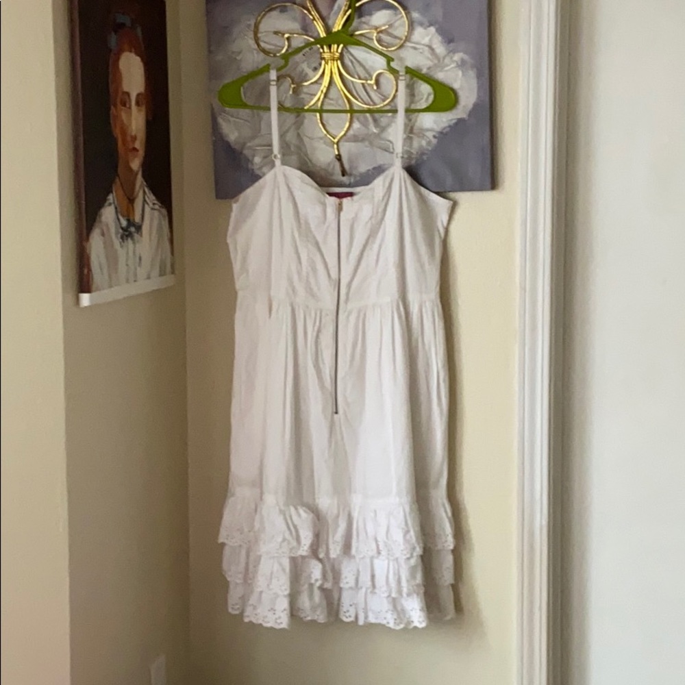 Tracy Feith eyelet ruffle summer dress Jr Sz 13